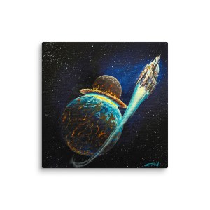 Planet Collision! Canvas Print