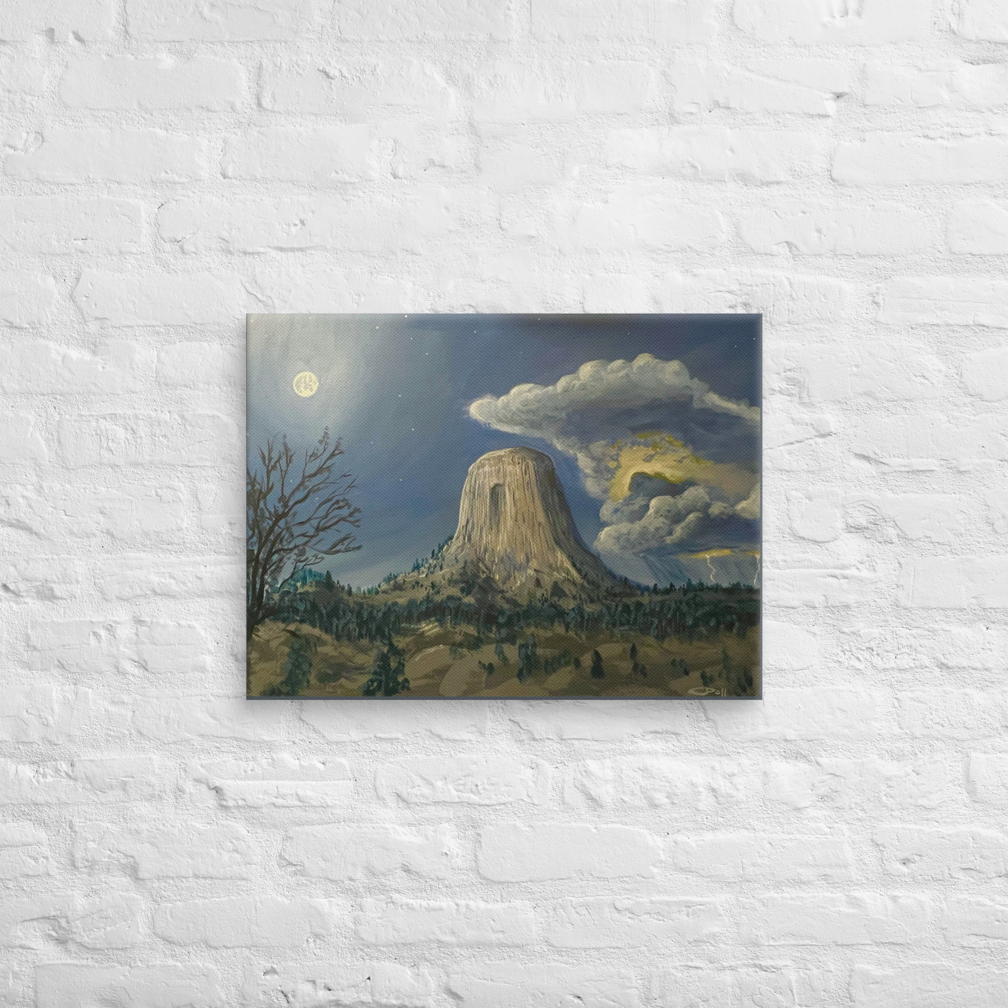 Devil's Tower by Moonlight Canvas Print - Image 3