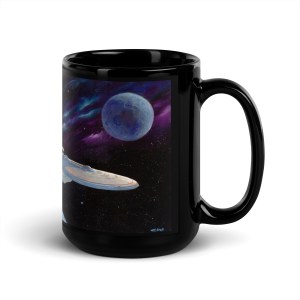 Exploring New Worlds - Black Glossy Mug