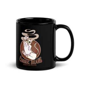 Cosmic Beans Black Glossy Mug