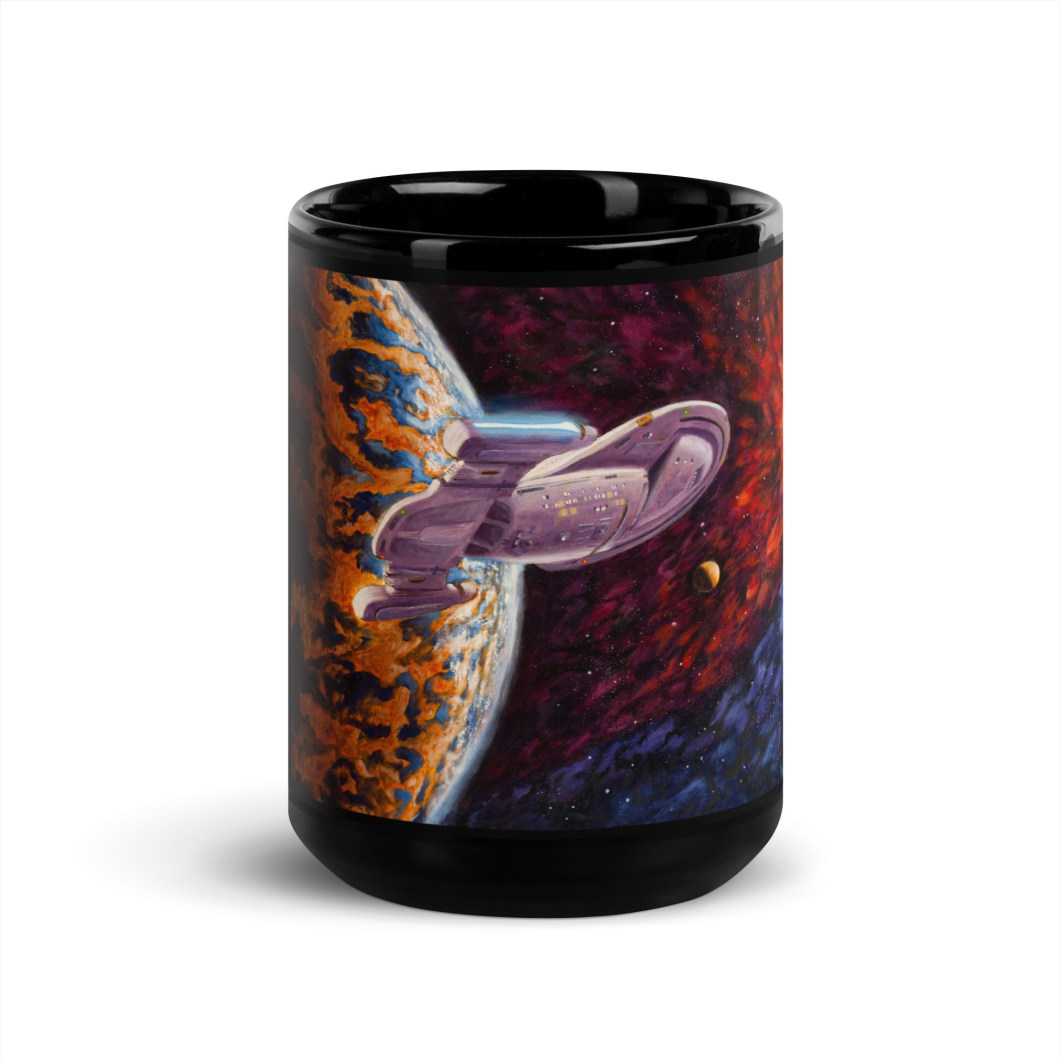 Second Star to the Right - Black Glossy Mug