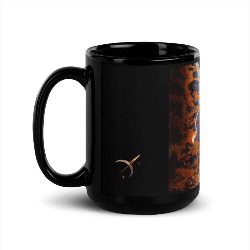 Second Star to the Right - Black Glossy Mug