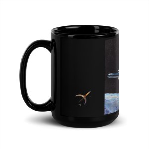 Exploring New Worlds - Black Glossy Mug - Image 2