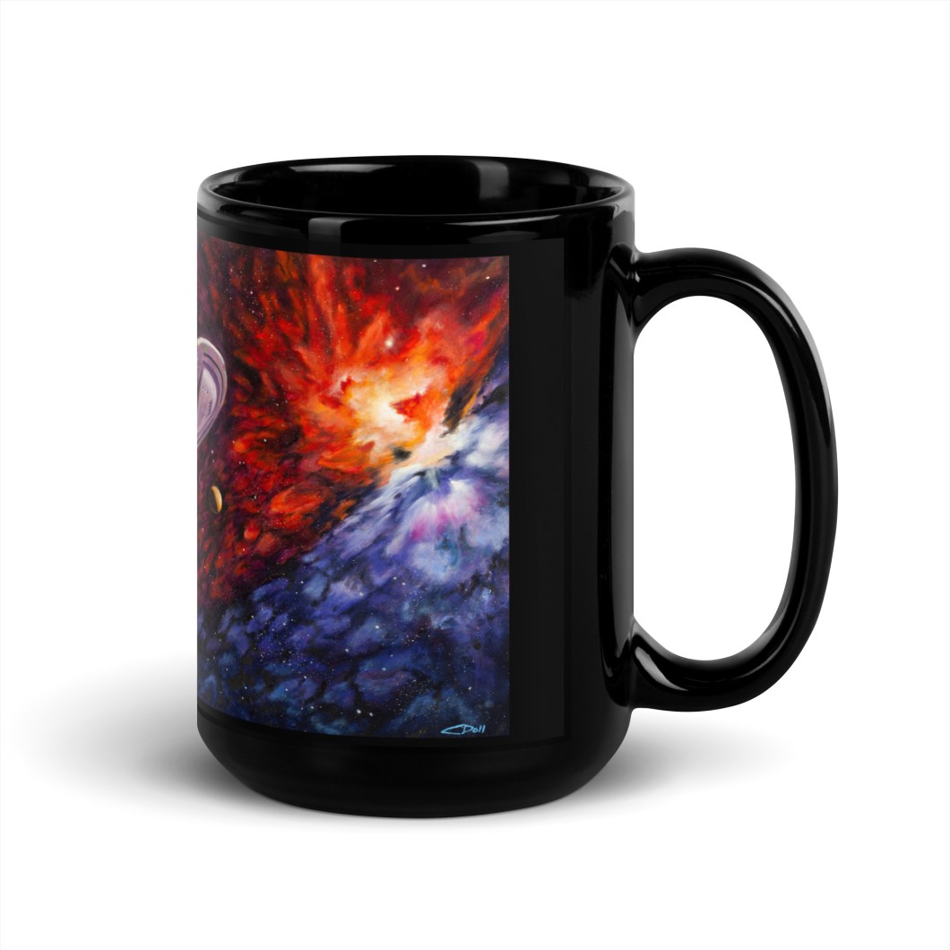 Second Star to the Right - Black Glossy Mug