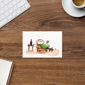 Enjoy the Wine Greeting card - Image 2
