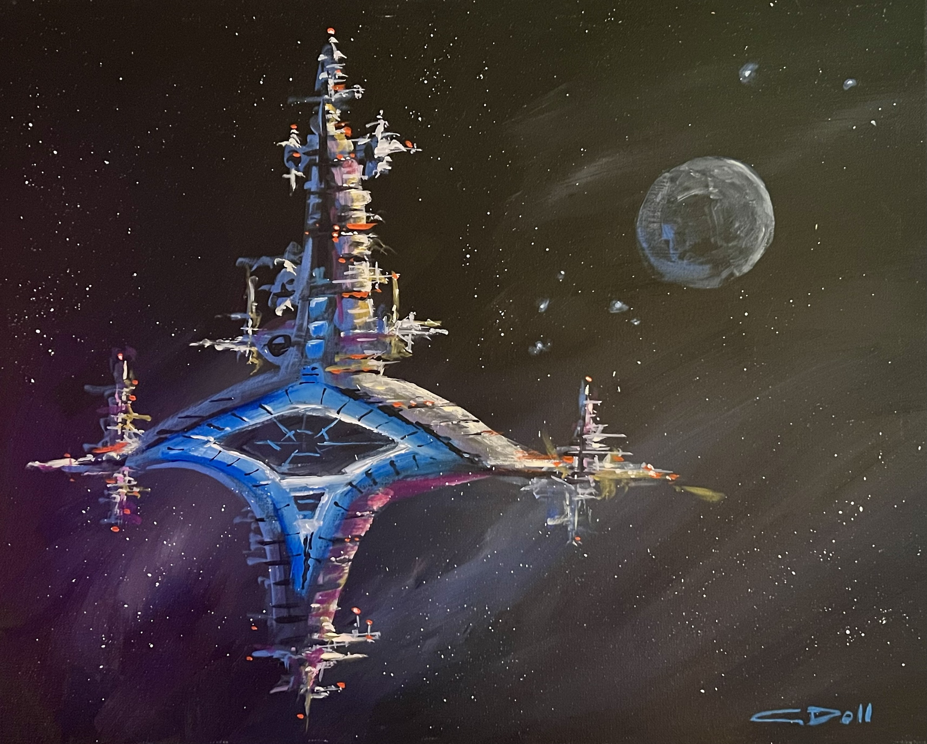 At The Galactic Edge (Original Painting) - Image 1