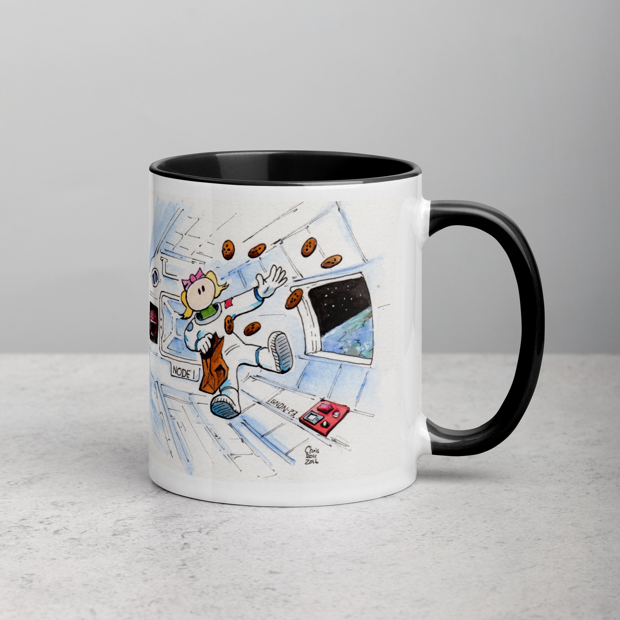 Cookies in Space! Mug with Color Inside - Image 1
