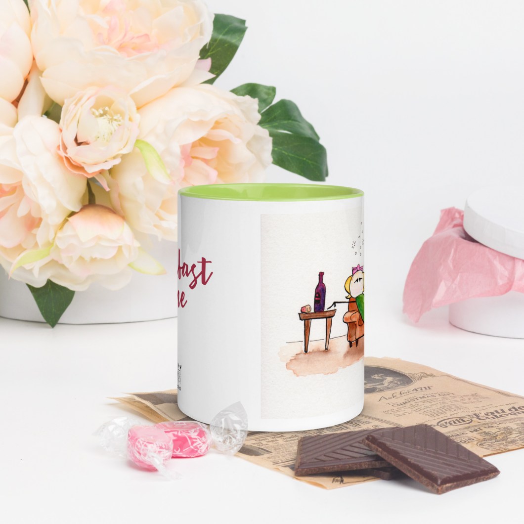 Breakfast Wine Mug with Color Inside