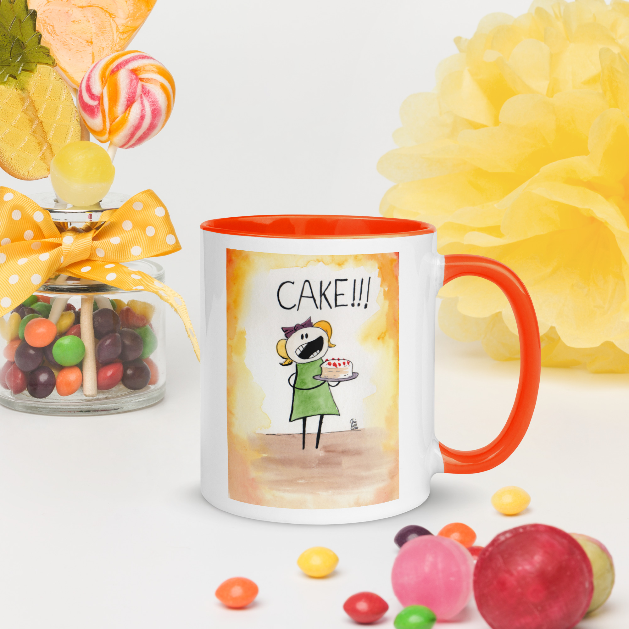 CAKE! Mug with Color Inside - Image 1