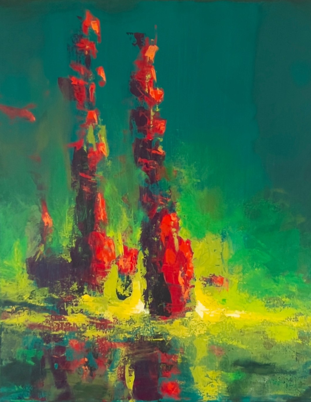 Spires I Green (Original Painting)