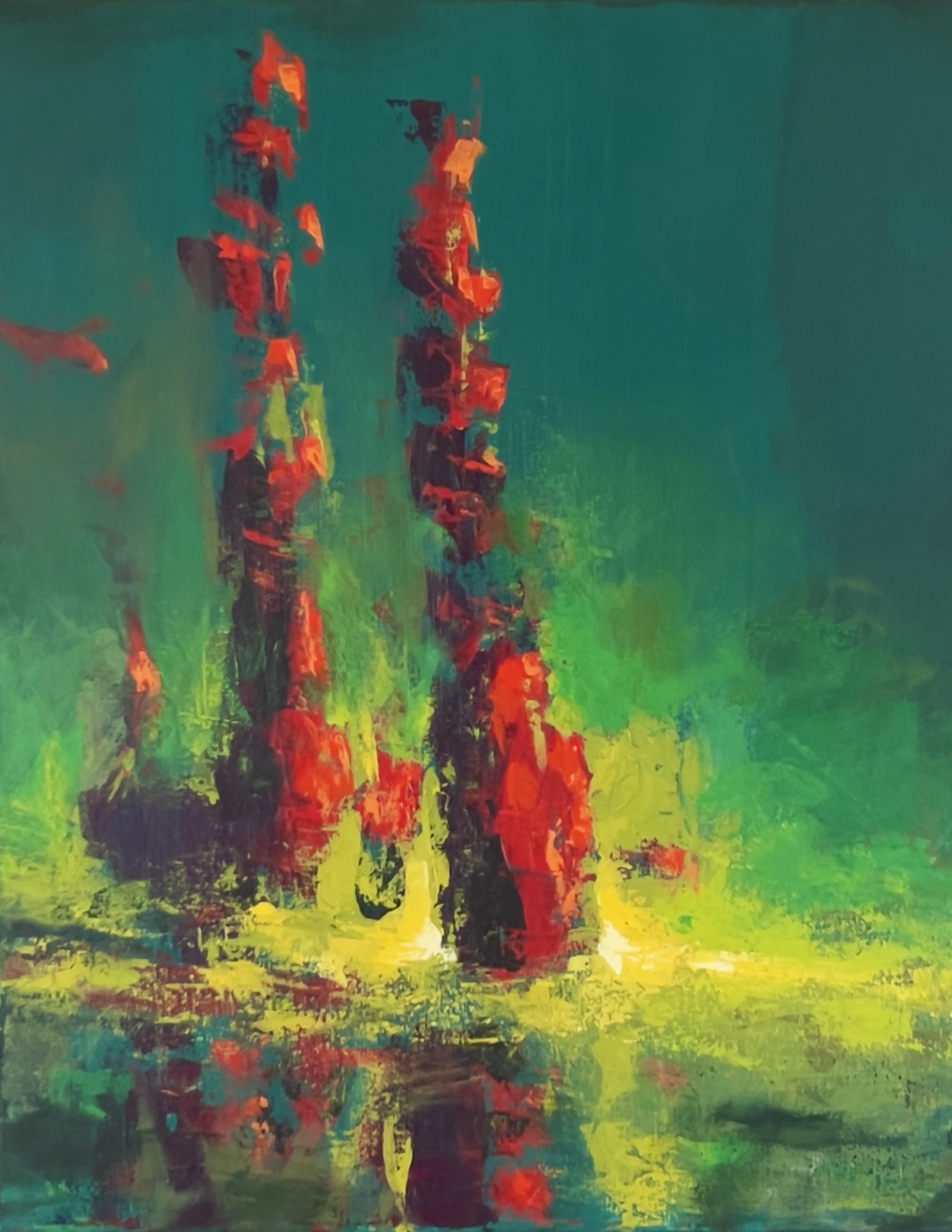Spires I Green (Original Painting) - Image 1
