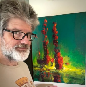 Spires I Green (Original Painting) - Image 2