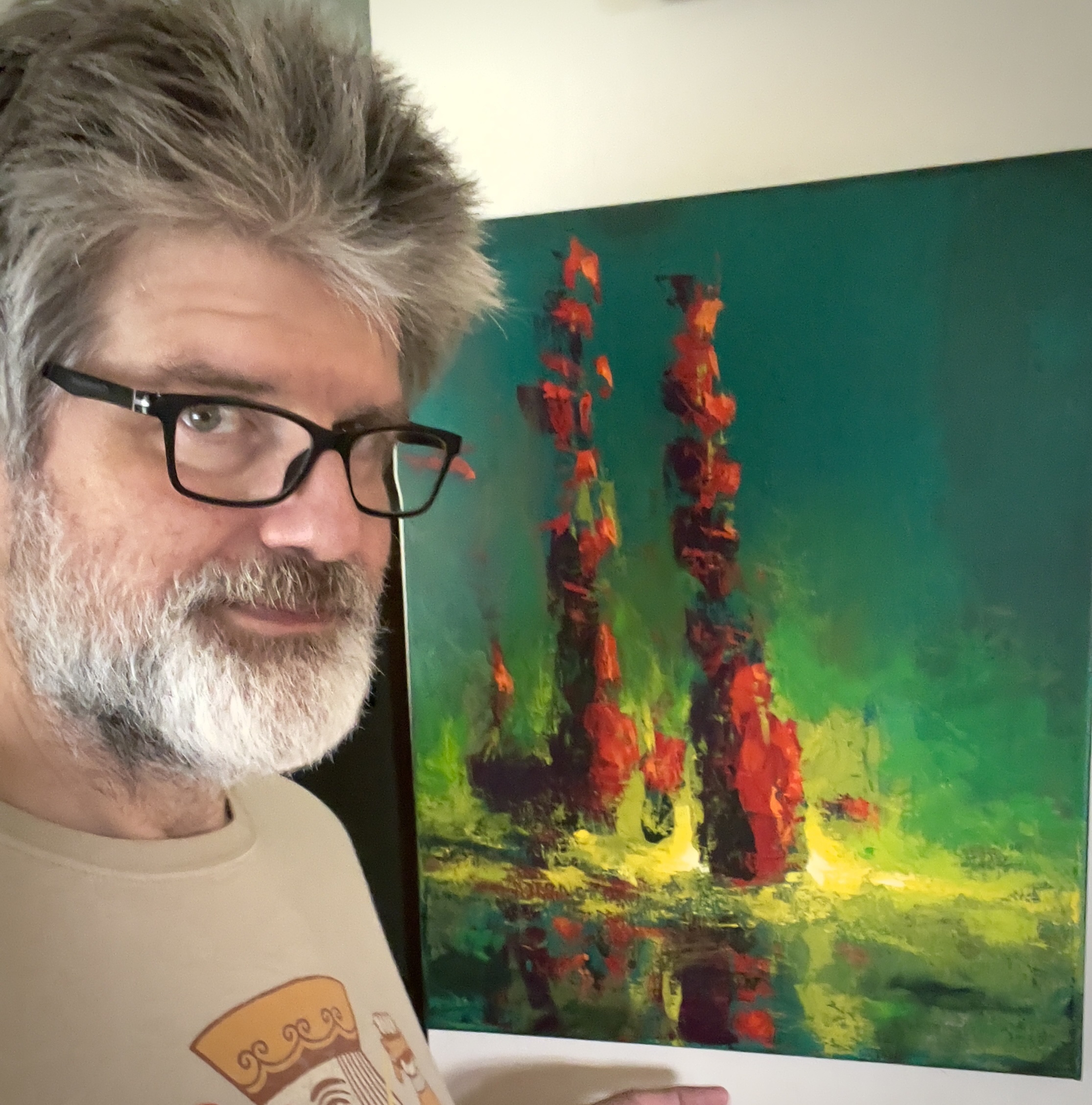 Spires I Green (Original Painting) - Image 2